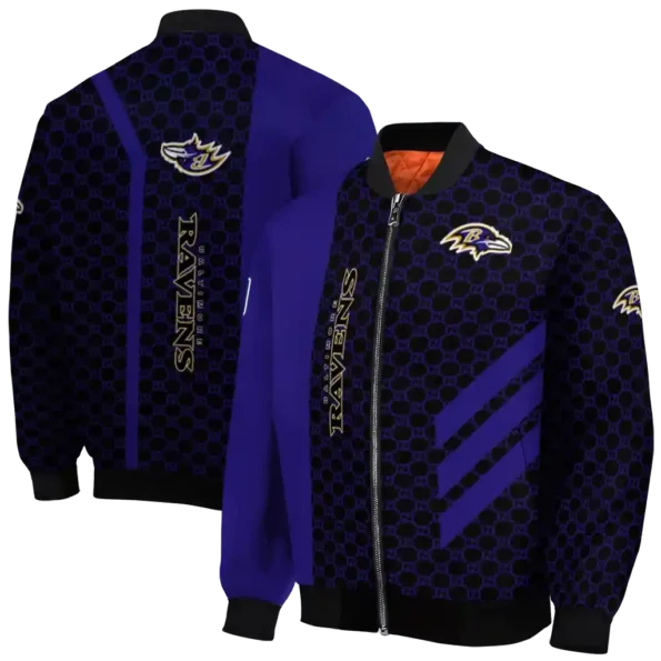 baltimore ravens triple side stripes purple black bomber jacket fashion forward
