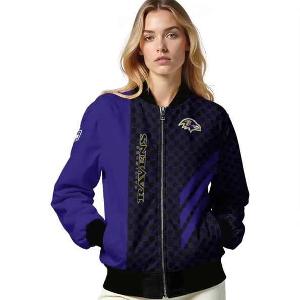 baltimore ravens triple side stripes purple black bomber jacket latest model
