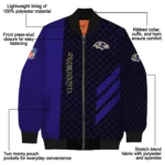 baltimore ravens triple side stripes purple black bomber jacket best selling