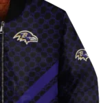 baltimore ravens triple side stripes purple black bomber jacket best selling