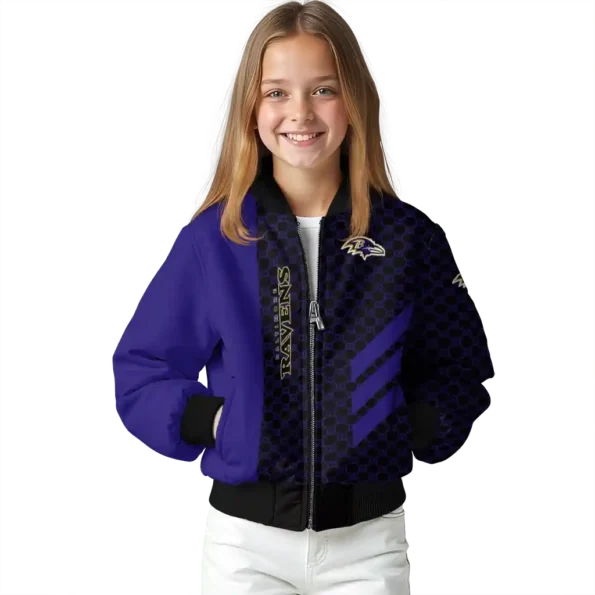 baltimore ravens triple side stripes purple black bomber jacket top rated