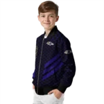 baltimore ravens triple side stripes purple black bomber jacket best selling