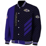 baltimore ravens triple side stripes purple black varsity jacket best selling.webp
