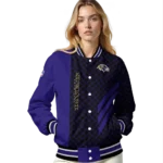 baltimore ravens triple side stripes purple black varsity jacket best selling.webp