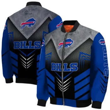 buffalo bills arrow layer blue black bomber jacket fashion forward