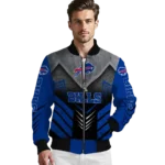 buffalo bills arrow layer blue black bomber jacket best selling