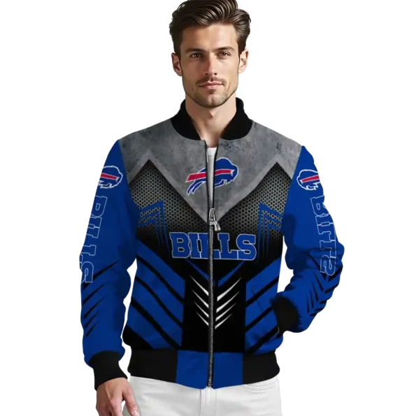 buffalo bills arrow layer blue black bomber jacket high quality