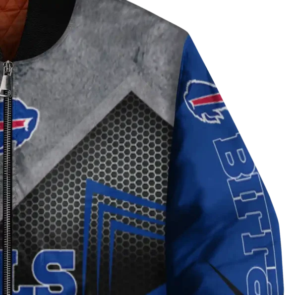 buffalo bills arrow layer blue black bomber jacket premium grade