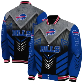 buffalo bills arrow layer blue black varsity jacket fashion forward.webp