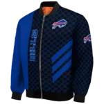 buffalo bills triple side stripes blue black bomber jacket best selling