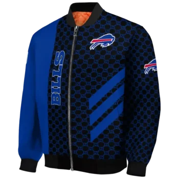 buffalo bills triple side stripes blue black bomber jacket best selling