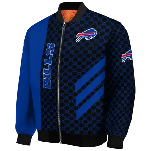 buffalo bills triple side stripes blue black bomber jacket best selling