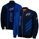 buffalo bills triple side stripes blue black bomber jacket best selling