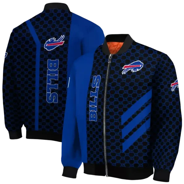 buffalo bills triple side stripes blue black bomber jacket fashion forward