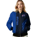 buffalo bills triple side stripes blue black bomber jacket best selling