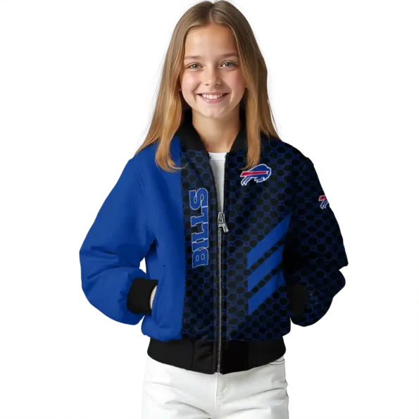 buffalo bills triple side stripes blue black bomber jacket top rated