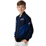 buffalo bills triple side stripes blue black bomber jacket best selling
