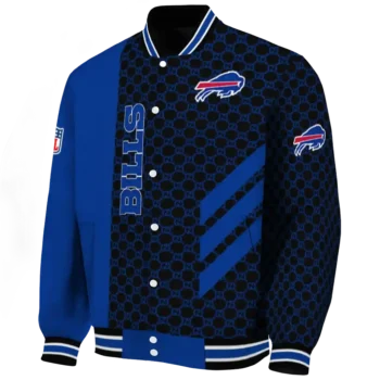 buffalo bills triple side stripes blue black varsity jacket best selling.webp