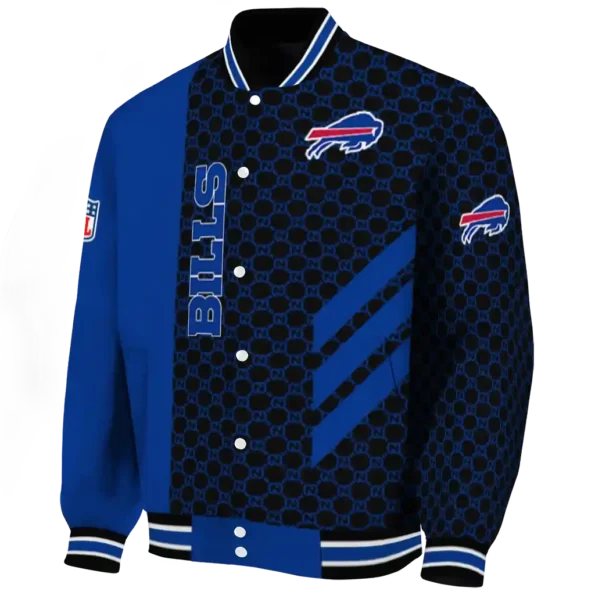 buffalo bills triple side stripes blue black varsity jacket best selling.webp