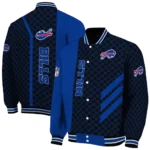 buffalo bills triple side stripes blue black varsity jacket best selling.webp