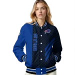 buffalo bills triple side stripes blue black varsity jacket best selling.webp