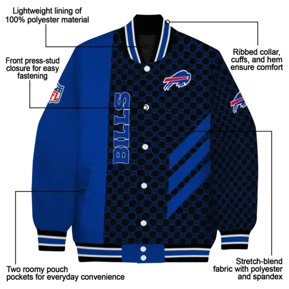 buffalo bills triple side stripes blue black varsity jacket new arrival.webp