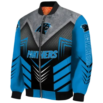 carolina panthers arrow layer blue black bomber jacket best selling