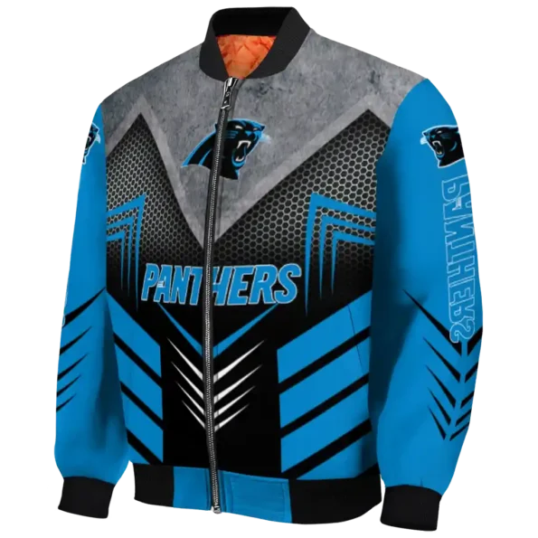 carolina panthers arrow layer blue black bomber jacket best selling