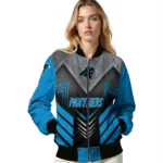carolina panthers arrow layer blue black bomber jacket best selling