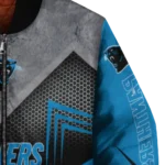carolina panthers arrow layer blue black bomber jacket best selling