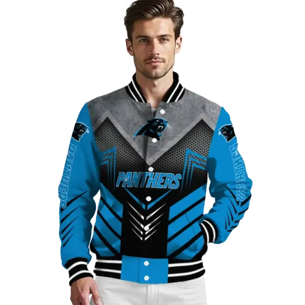 carolina panthers arrow layer blue black varsity jacket high quality.webp
