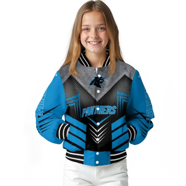 carolina panthers arrow layer blue black varsity jacket top rated.webp
