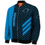 carolina panthers triple side stripes blue black bomber jacket best selling