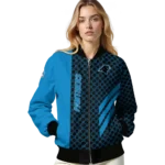carolina panthers triple side stripes blue black bomber jacket best selling