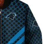 carolina panthers triple side stripes blue black bomber jacket best selling
