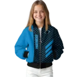 carolina panthers triple side stripes blue black bomber jacket best selling