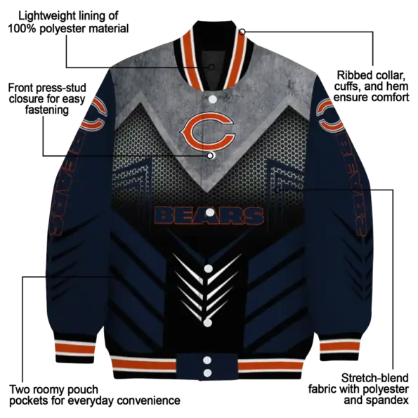 chicago bears arrow layer blue black varsity jacket new arrival.webp