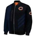 chicago bears triple side stripes blue black bomber jacket best selling