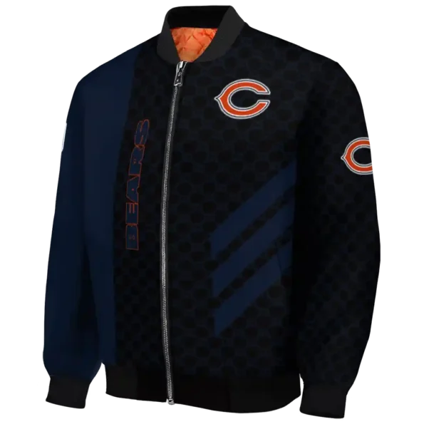chicago bears triple side stripes blue black bomber jacket best selling