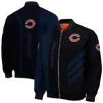 chicago bears triple side stripes blue black bomber jacket best selling