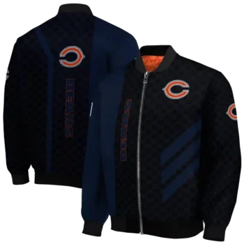 chicago bears triple side stripes blue black bomber jacket fashion forward