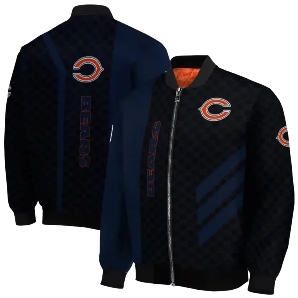 chicago bears triple side stripes blue black bomber jacket fashion forward