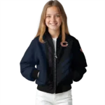 chicago bears triple side stripes blue black bomber jacket best selling