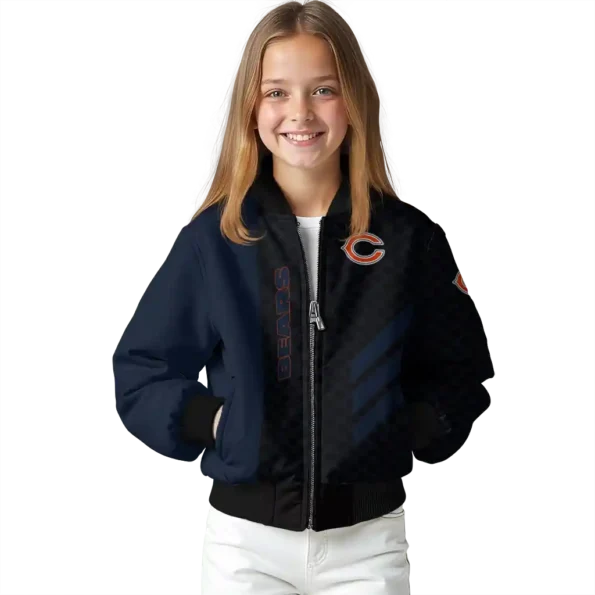 chicago bears triple side stripes blue black bomber jacket top rated