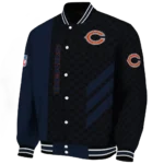 chicago bears triple side stripes blue black varsity jacket best selling.webp