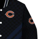 chicago bears triple side stripes blue black varsity jacket best selling.webp