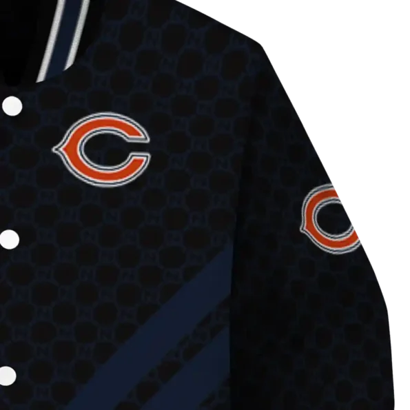 chicago bears triple side stripes blue black varsity jacket premium grade.webp