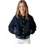 chicago bears triple side stripes blue black varsity jacket best selling.webp