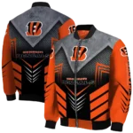 cincinnati bengals arrow layer orange black bomber jacket best selling
