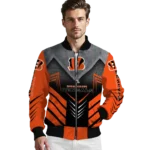cincinnati bengals arrow layer orange black bomber jacket best selling